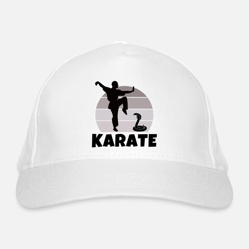 karate, karate fan, karateka - Bio-Baseballkappe - Weiß