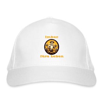 Imker fürs Leben - Bio-Baseballkappe - Weiß - Vorne