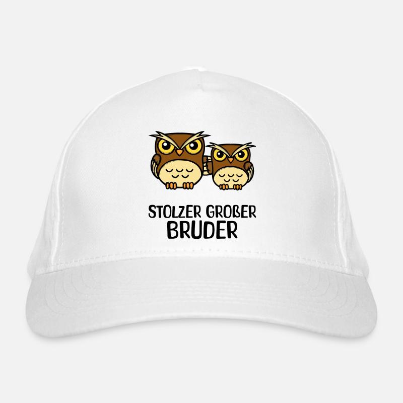 Großer Bruder Statement Eule Geschwisterliebe Bio-Baseballkappe