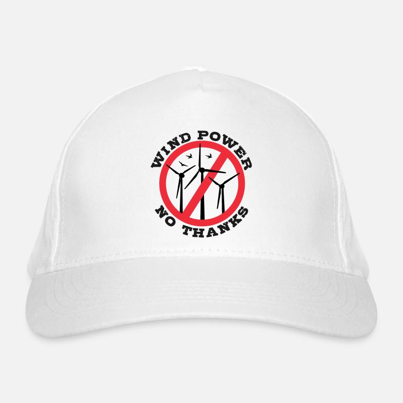 Énergie éolienne Non merci, non à l’énergie éolienne Casquette classique bio