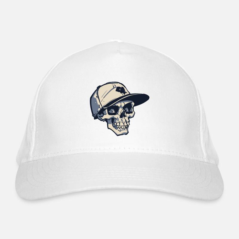 Skull with Snapback Hat Organic Baseball Cap