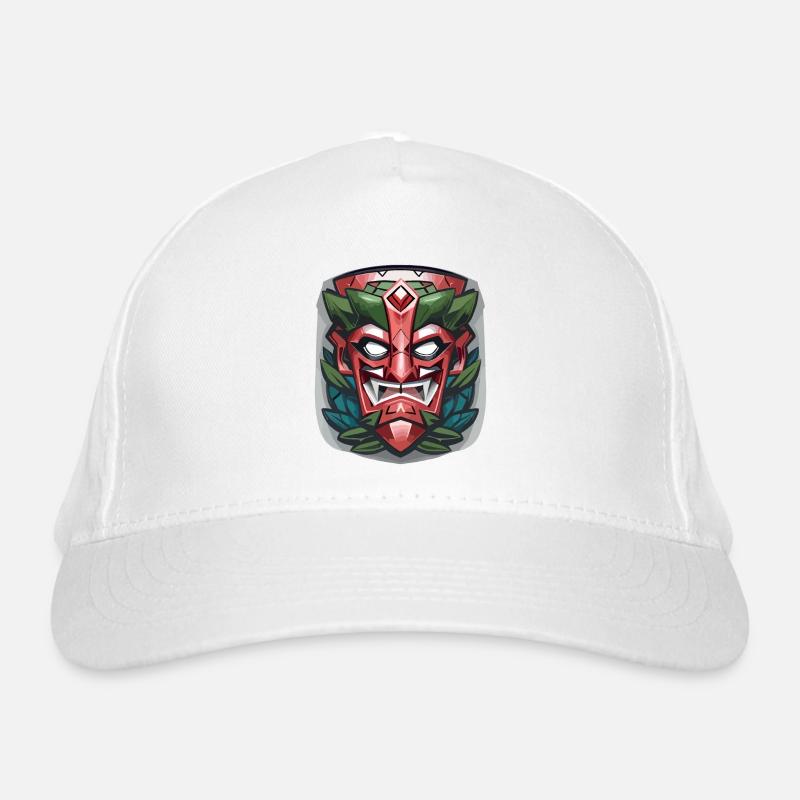 Böse Tiki Maske Bio-Baseballkappe