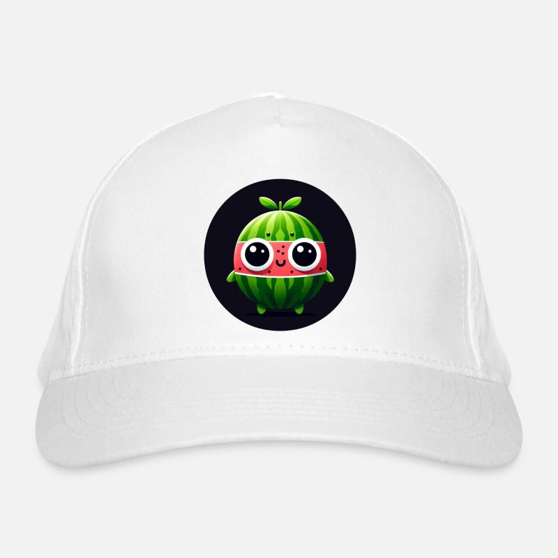 Watermelon with eyes in comic style Organic Baseball Cap