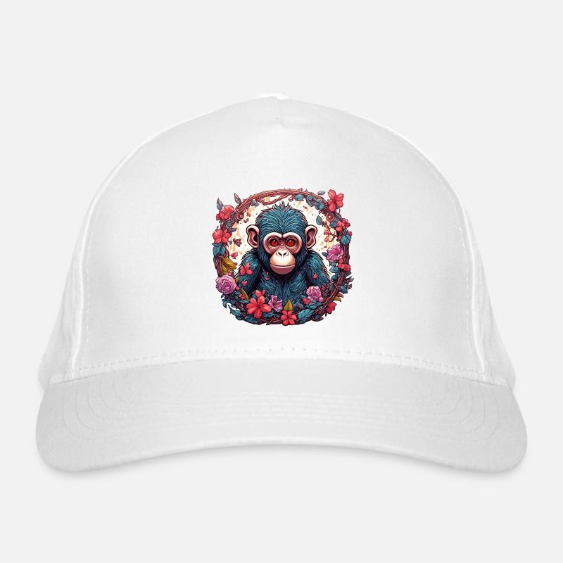 Affe / Tier / Zoo / Schimpanse / Wild / Comic Bio-Baseballkappe