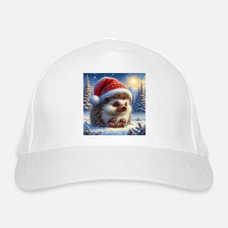 Christmas Hedgehog Organic Baseball Cap