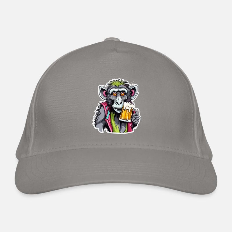 Monkey / Animal / Zoo / Babian / Wild / Comic Organic Baseball Cap