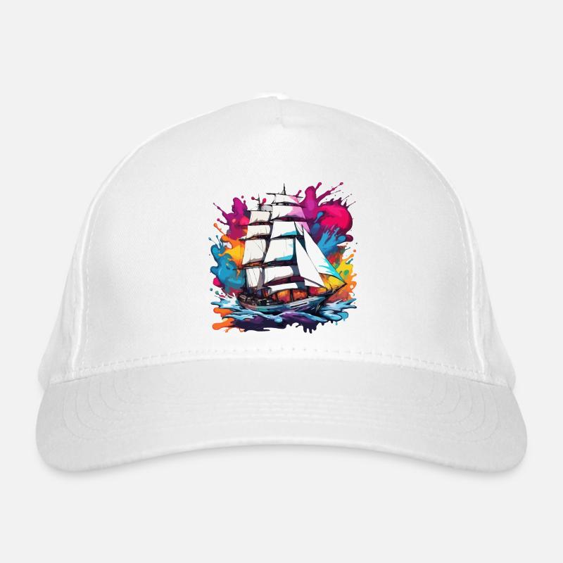 Pirate Ship / Boat / Sea / Ocean / Waves Organic Baseball Cap