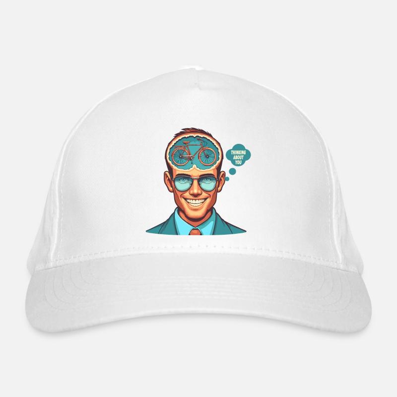 Mindful Bicycle Thinker Illustration Organic Baseball Cap