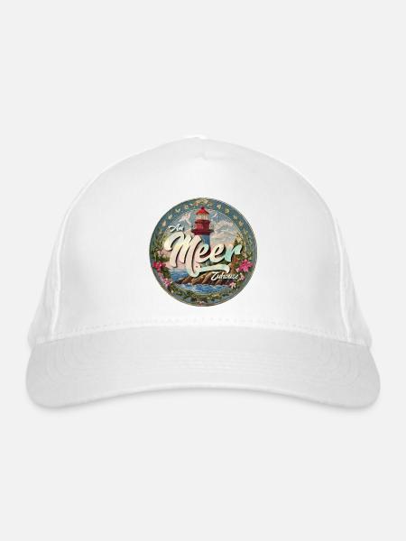 Am Meer. Zuhause. - Bio-Baseballkappe - Weiß