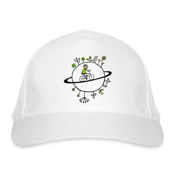 Welten-Radler - Bio-Baseballkappe - Weiß - Vorne