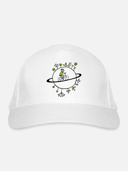 Welten-Radler - Bio-Baseballkappe - Weiß - Vorne