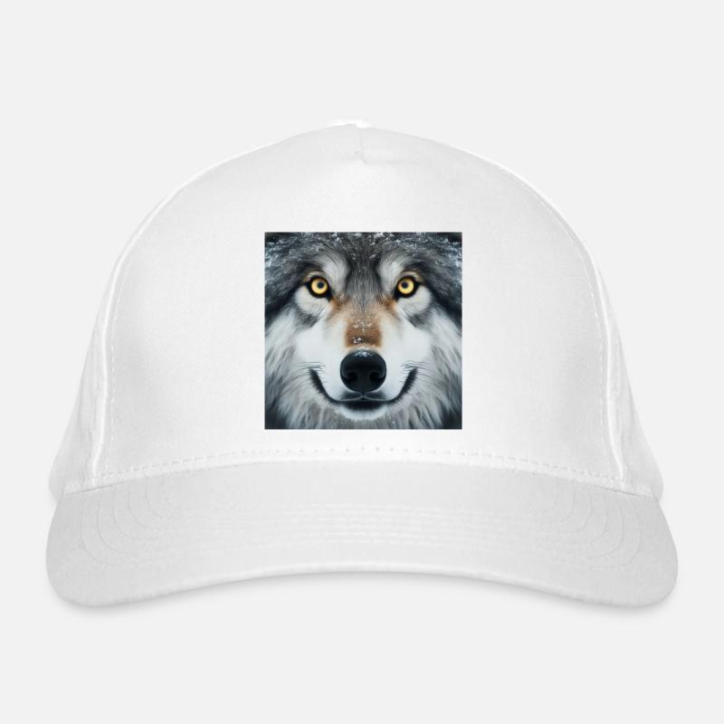 Der Blick des Wolfes Bio-Baseballkappe