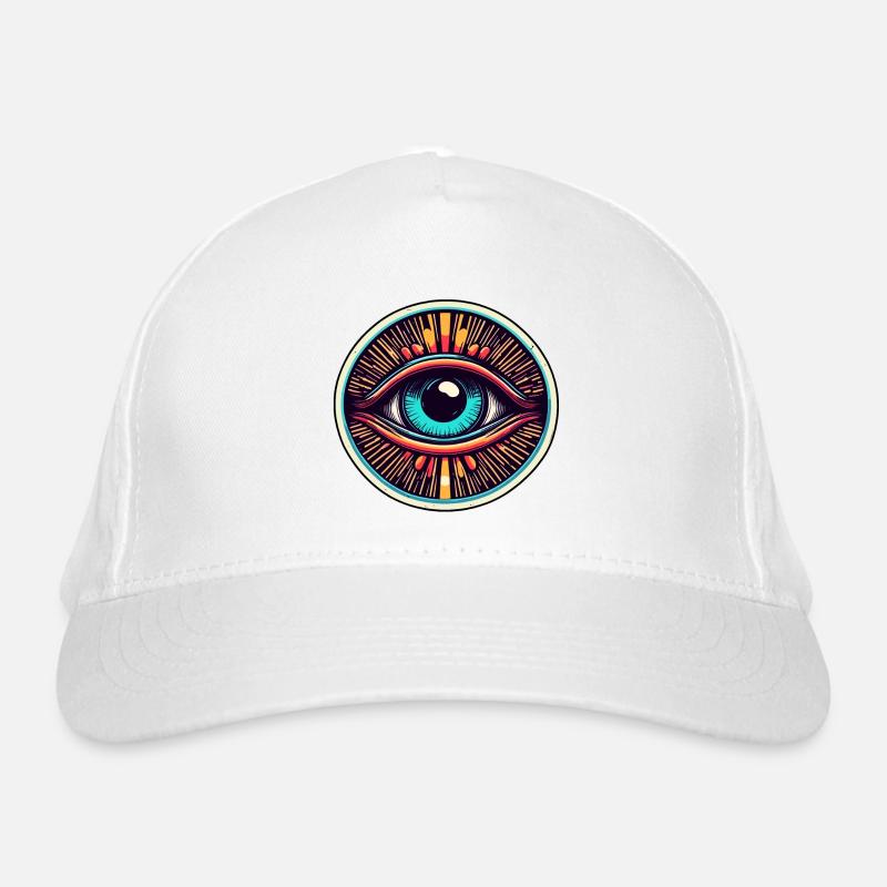 Psychedelic / Auge / Psychobilly / Comic / bunt Bio-Baseballkappe