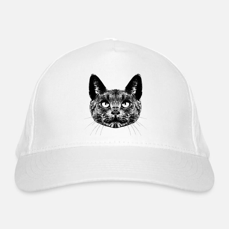Schwarze Katze / Kopf / Portrait Bio-Baseballkappe
