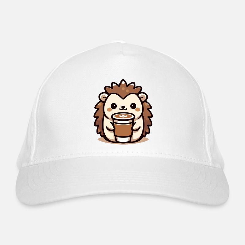 Kaffeeliebender Igel Bio-Baseballkappe