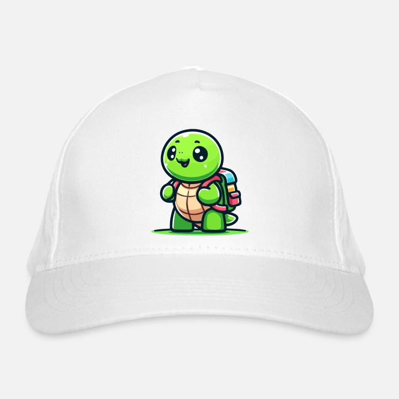 Trailblazer Turtle: The Explorer - Organic Baseball Cap - white