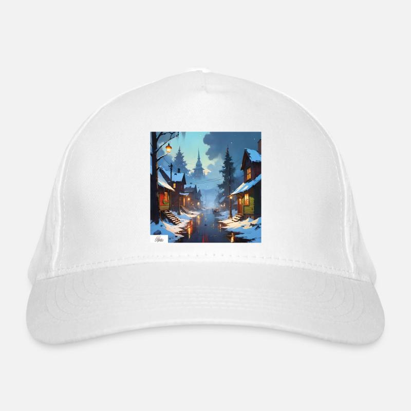 Ruhiger Winterabend Bio-Baseballkappe