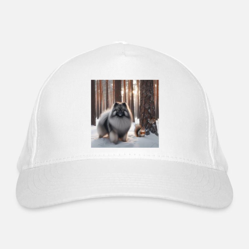 Keeshond Wolfspitz dans la neige Casquette classique bio