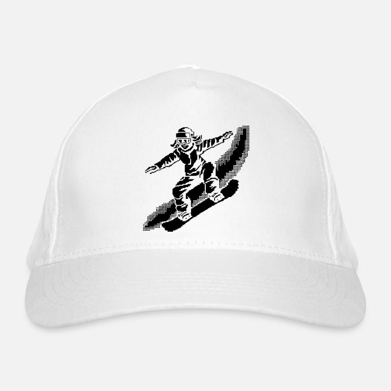 Snowboarder Pixel Art Organic Baseball Cap
