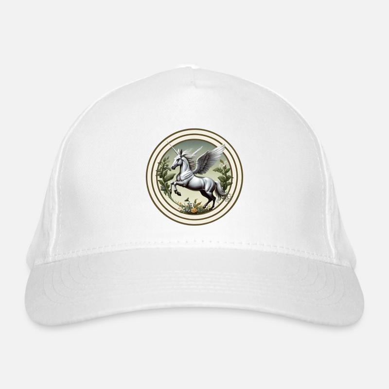 Flying horse - Bio-Baseballkappe - Weiß
