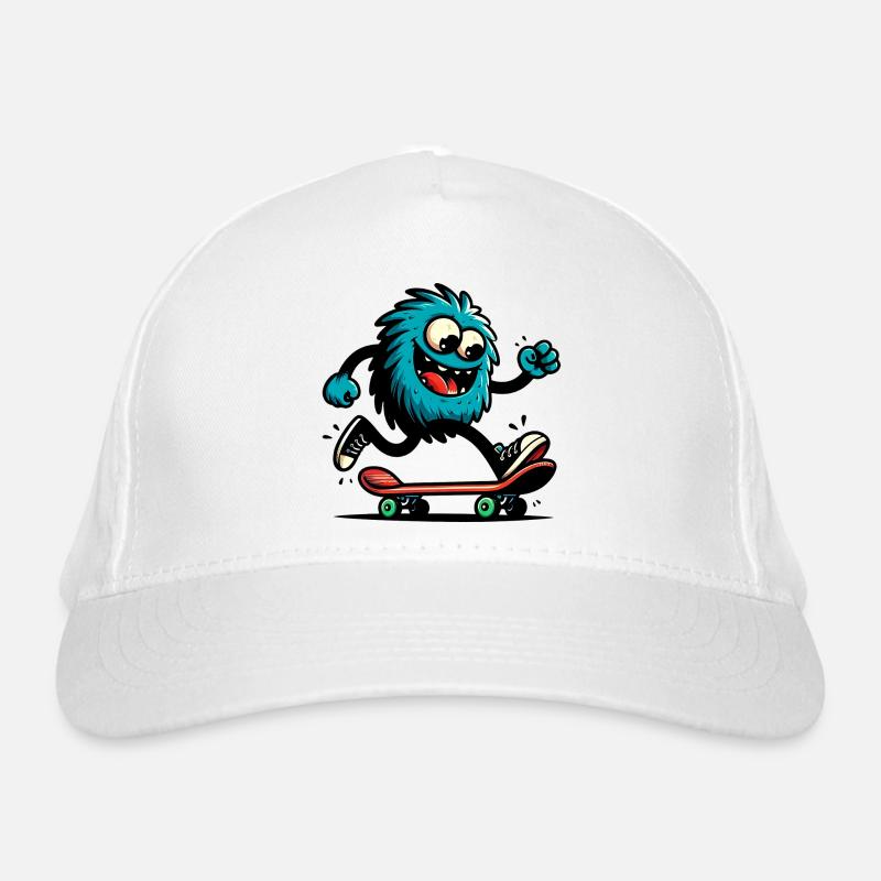 Martian Extraterrestrial Alien on Skateboard Organic Baseball Cap