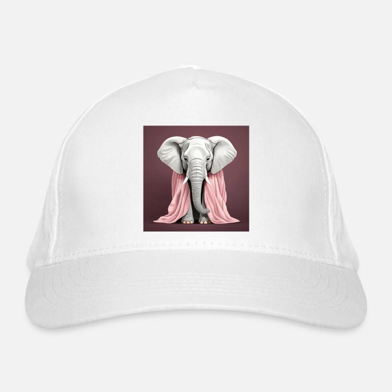 Elefant mit rosa Decke Bio-Baseballkappe