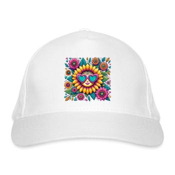 TOURNESOL AVEC DES LUNETTES - SUMMER VIBES - Casquette classique bio - blanc - Devant