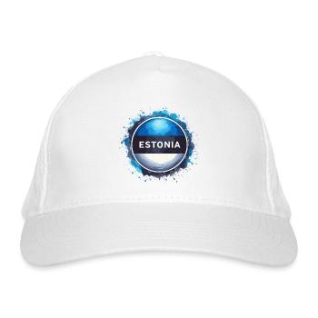 Estland Flagge Fahne Geschenk - Bio-Baseballkappe - Weiß - Vorne