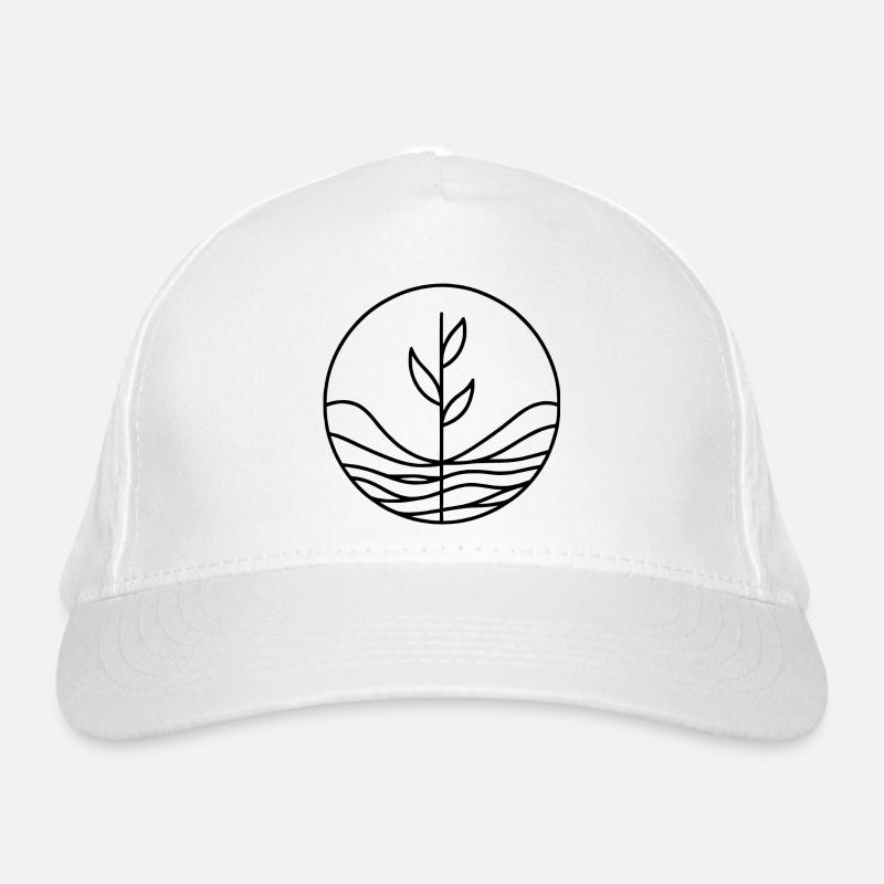 Minimalistisches Pflanzen Design - Bio-Baseballkappe - Weiß