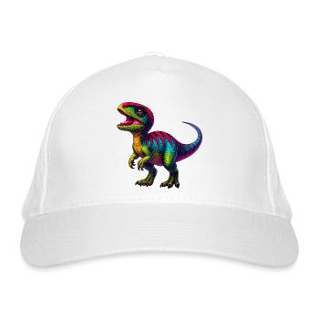 Dinosaurier - Bio-Baseballkappe - Weiß - Vorne
