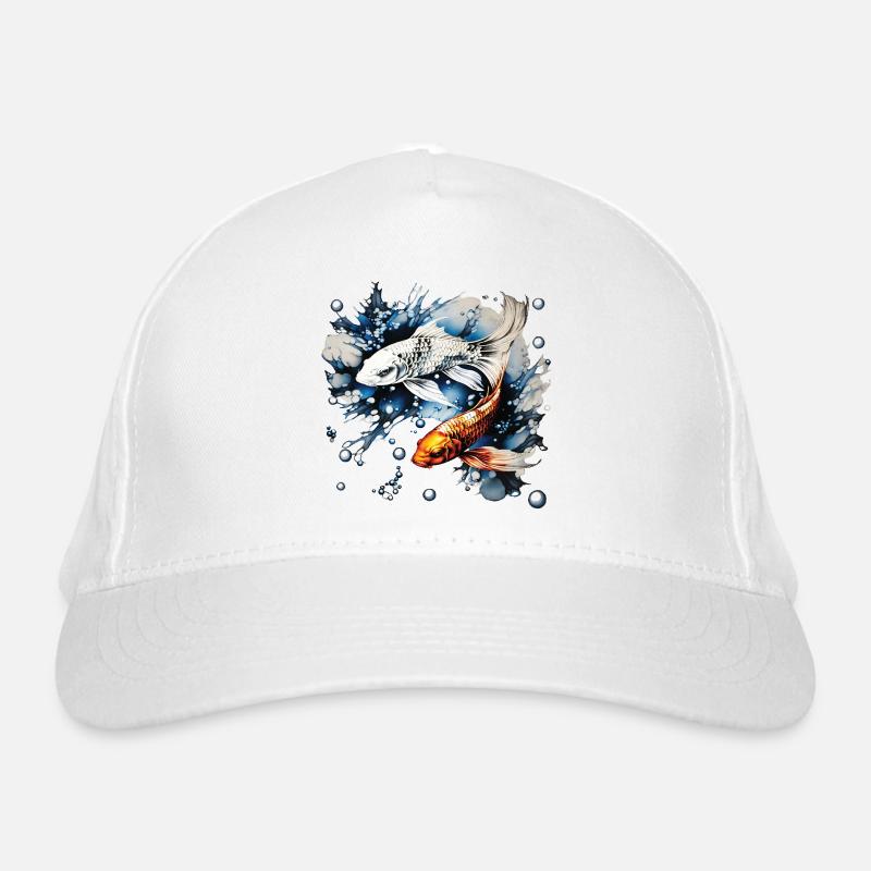 Koifishes and bubbles Organic Baseball Cap