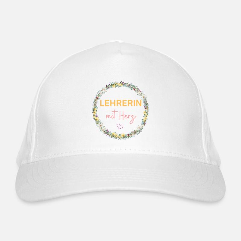 Teacher with heart! Customizable design - Organic Baseball Cap - white
