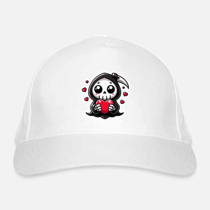 Cute Grim Reaper with heart Bio-Baseballkappe
