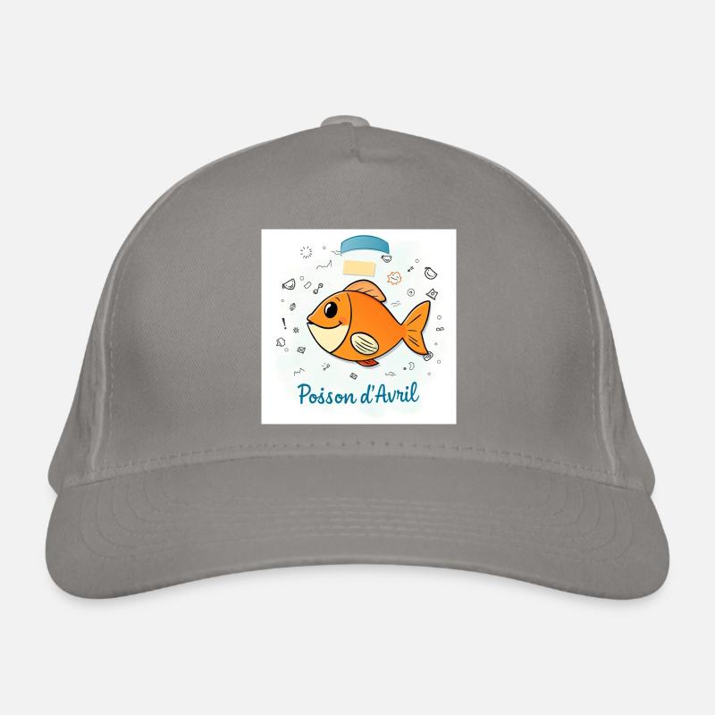 Poisson d'Avril - Orange Cartoon Fish Organic Baseball Cap