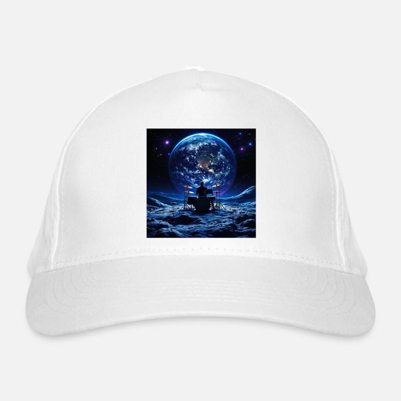 Batteur sur la Lune devant la Terre dans l’espace Casquette classique bio
