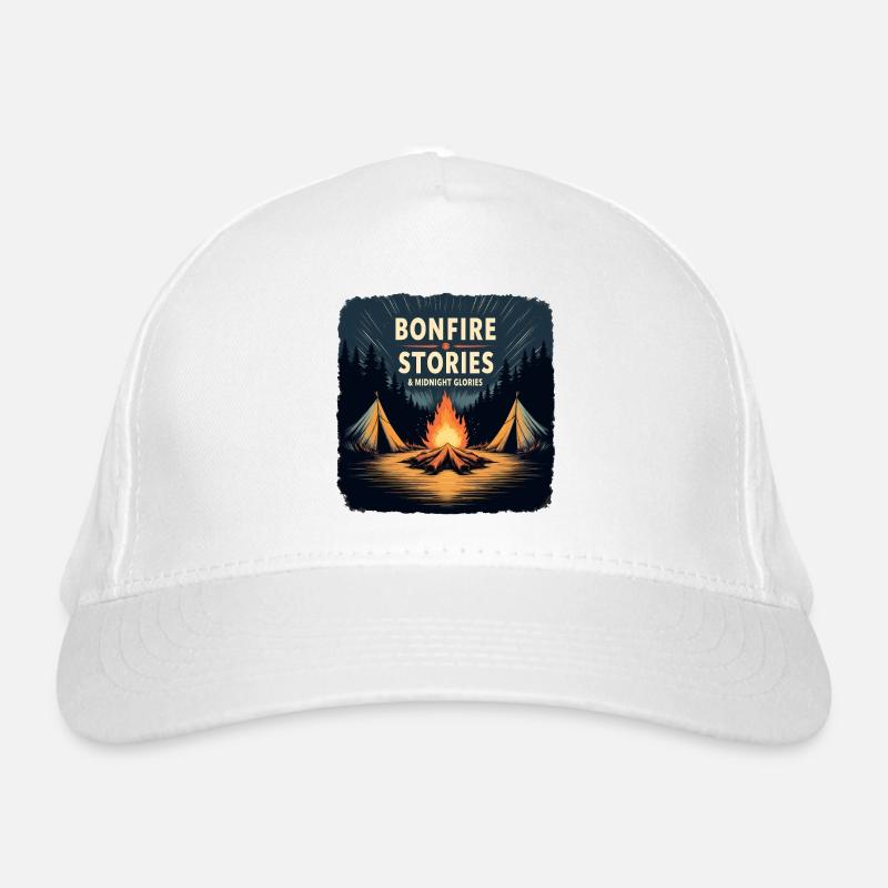 Campfire Stories – Midnight Camping Scene Organic Baseball Cap