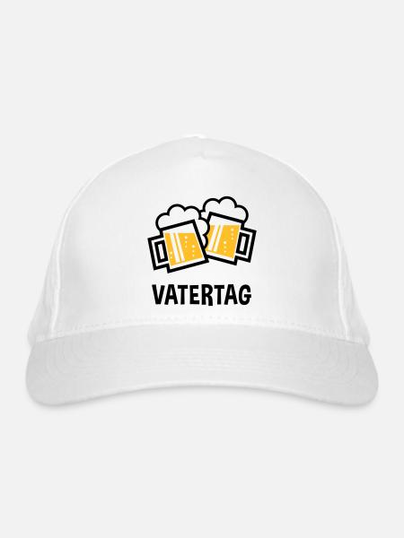 Vatertag (Bier Prosit / Bayrische Bierkrüge / 2C) - Bio-Baseballkappe - Weiß - Vorne