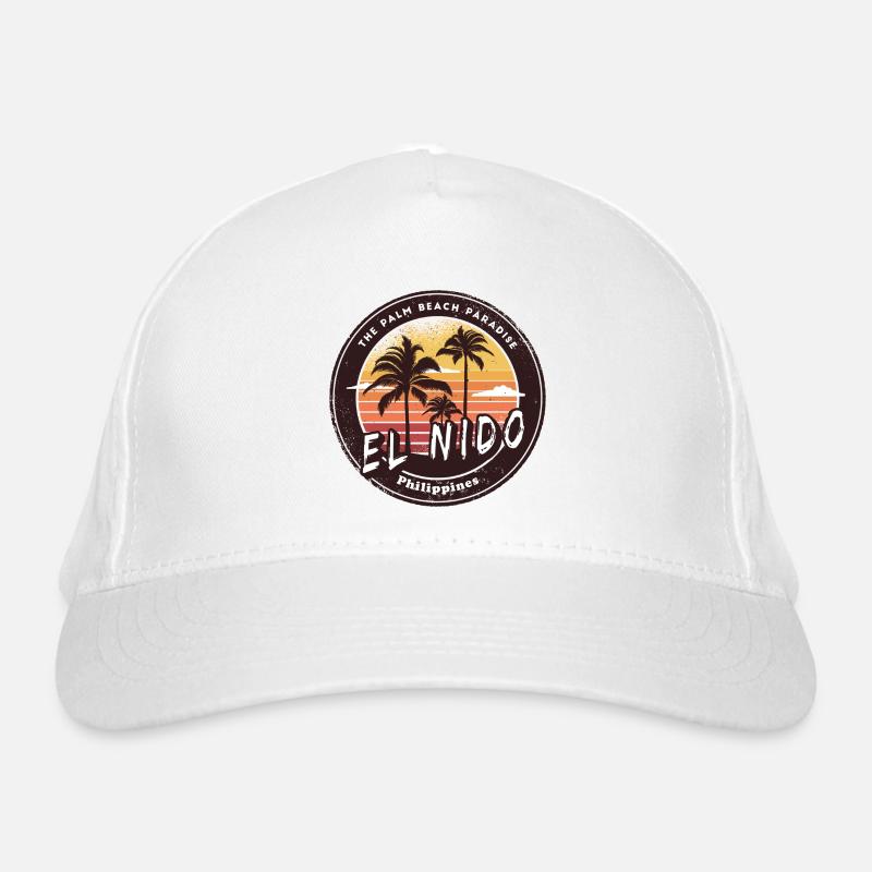 El Nido Philippinen Strand Palmen Design Bio-Baseballkappe