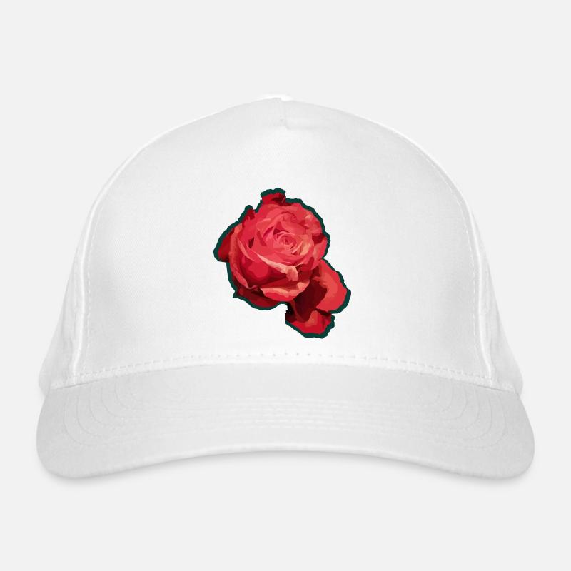 Rote Rose Bio-Baseballkappe