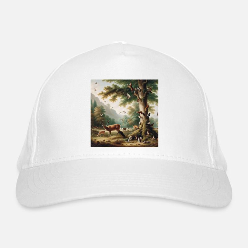 Scène de forêt avec cerf et nature Casquette classique bio