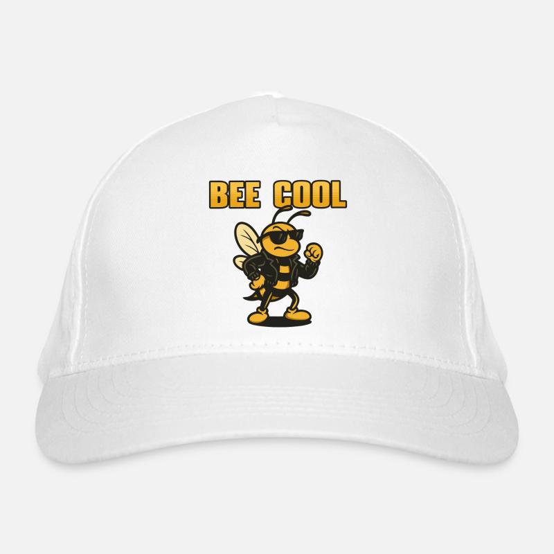 Bee Cooler Biker bi in Lederjacke Bio-Baseballkappe