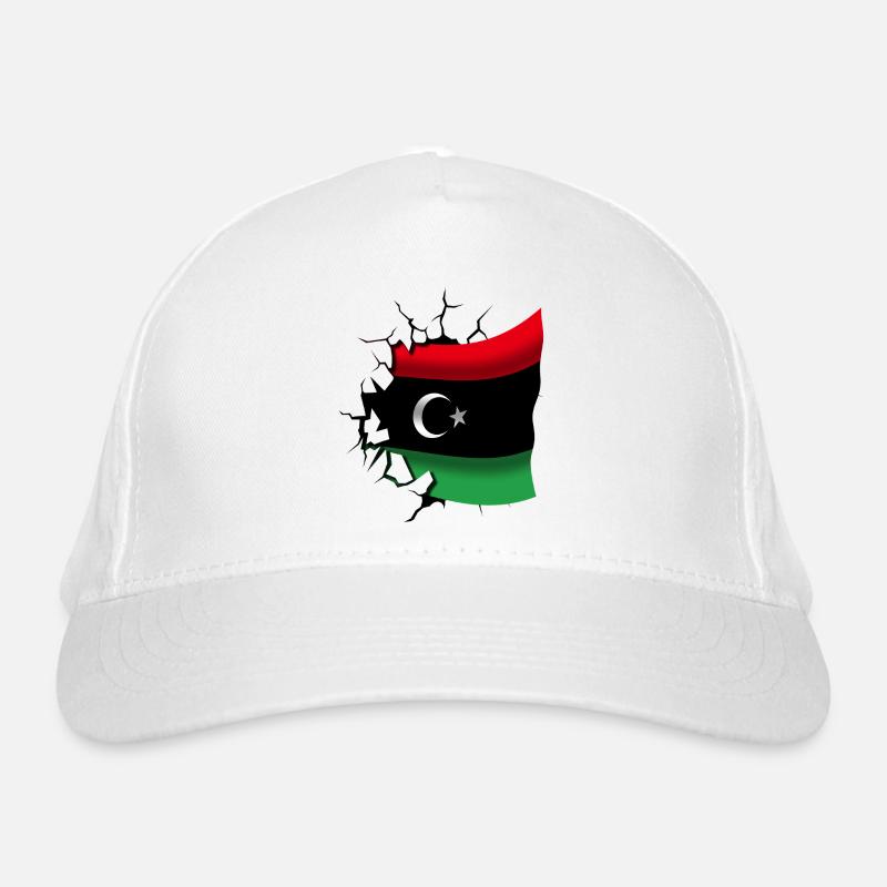 Drapeau de la Libye - Libye - Drapeau Broken Design Casquette classique bio