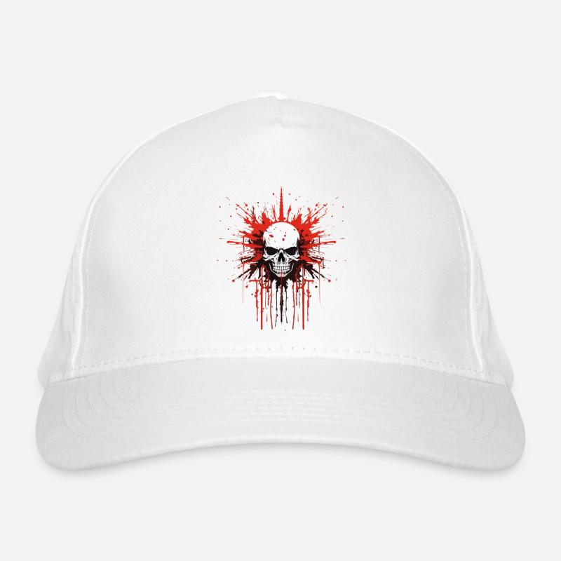 Splatter Skull Organic Baseball Cap