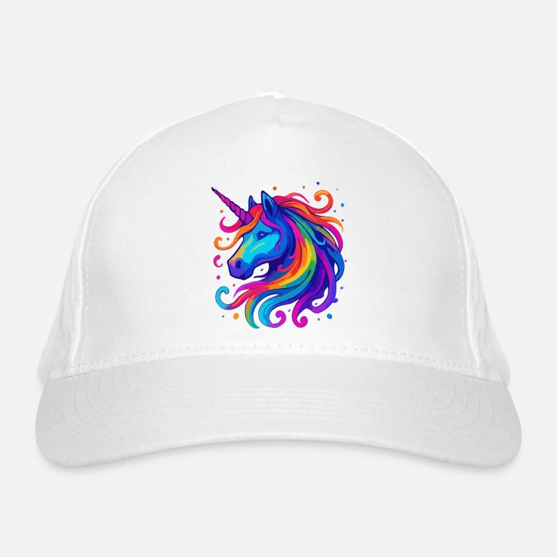 Rainbow Unicorn Organic Baseball Cap