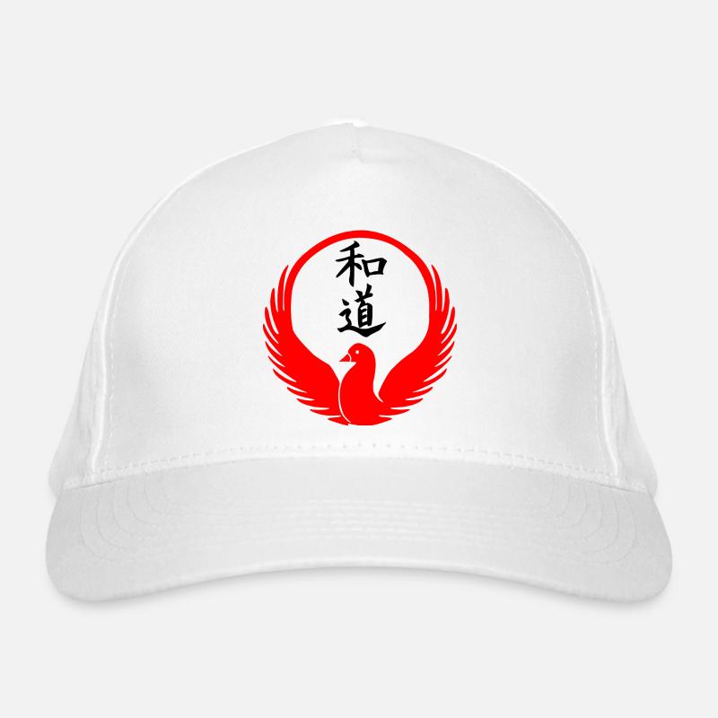 Emblème de la colombe du Wado-Ryu avec kanji noir Casquette classique bio