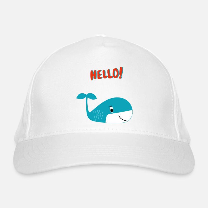 Fröhlicher Wal sagt Hallo - Geschenkidee Bio-Baseballkappe