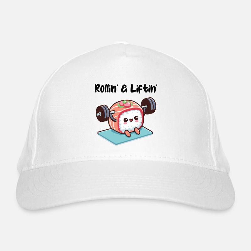 Sushi Roll Lifting Weights Organic Baseball Cap