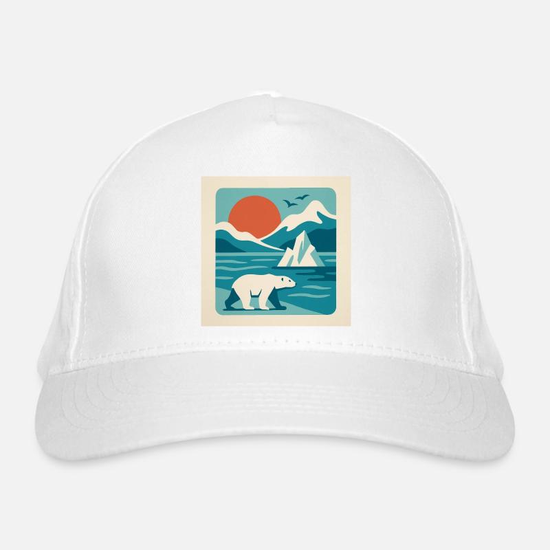 Polar Solitude – Arctic Retro Vibes - Bio-Baseballkappe - Weiß