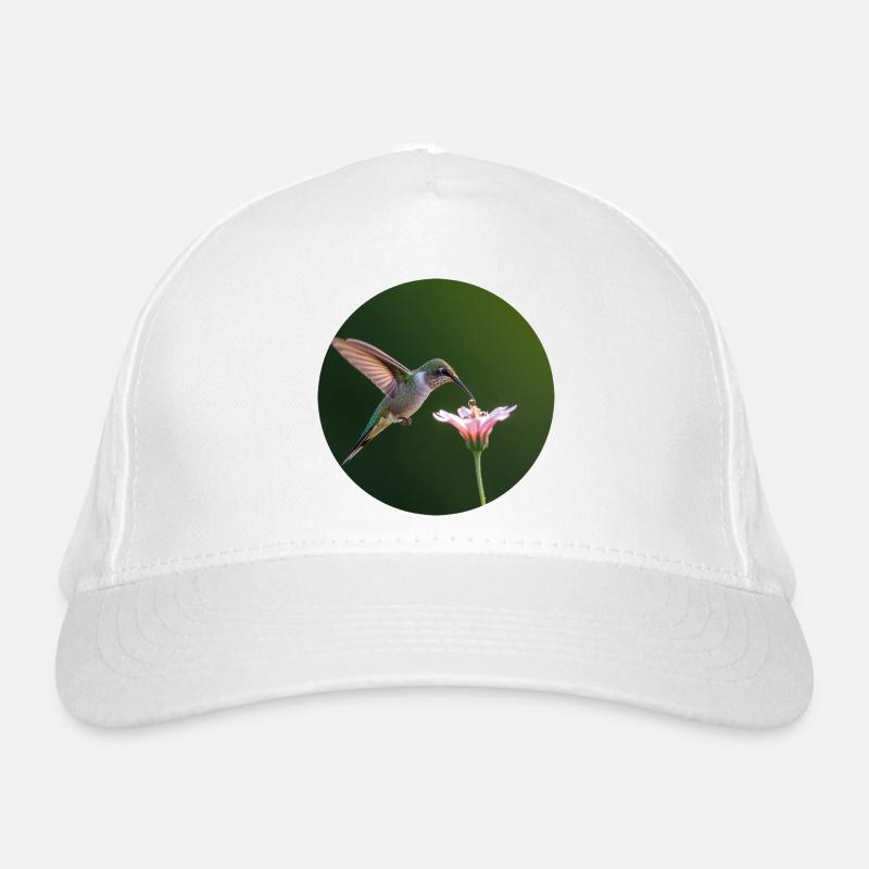 Colibri avec fleur en gros plan Casquette classique bio