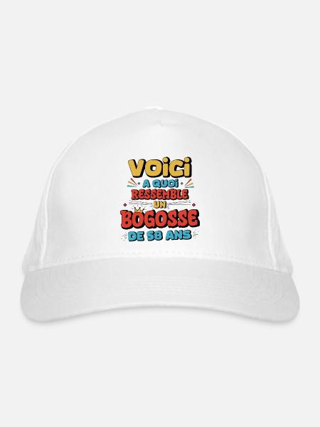 Humour Nostalgique 58 Ans - Casquette classique bio - blanc - Devant
